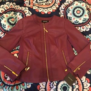 Burgundy leather jacket